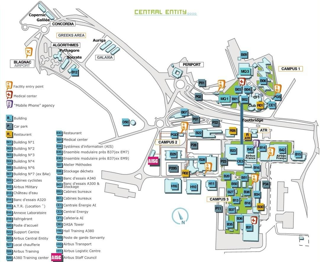 harta airbus din Toulouse
