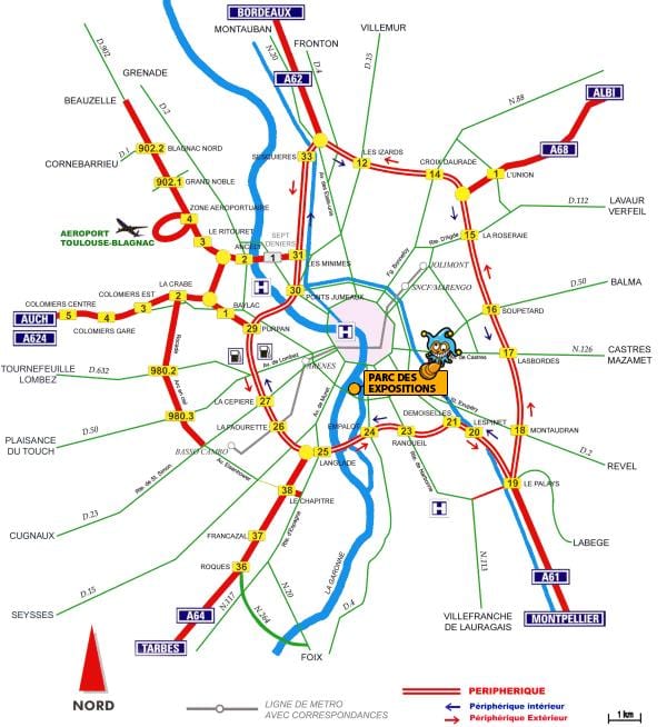 harta Toulouse autostrada