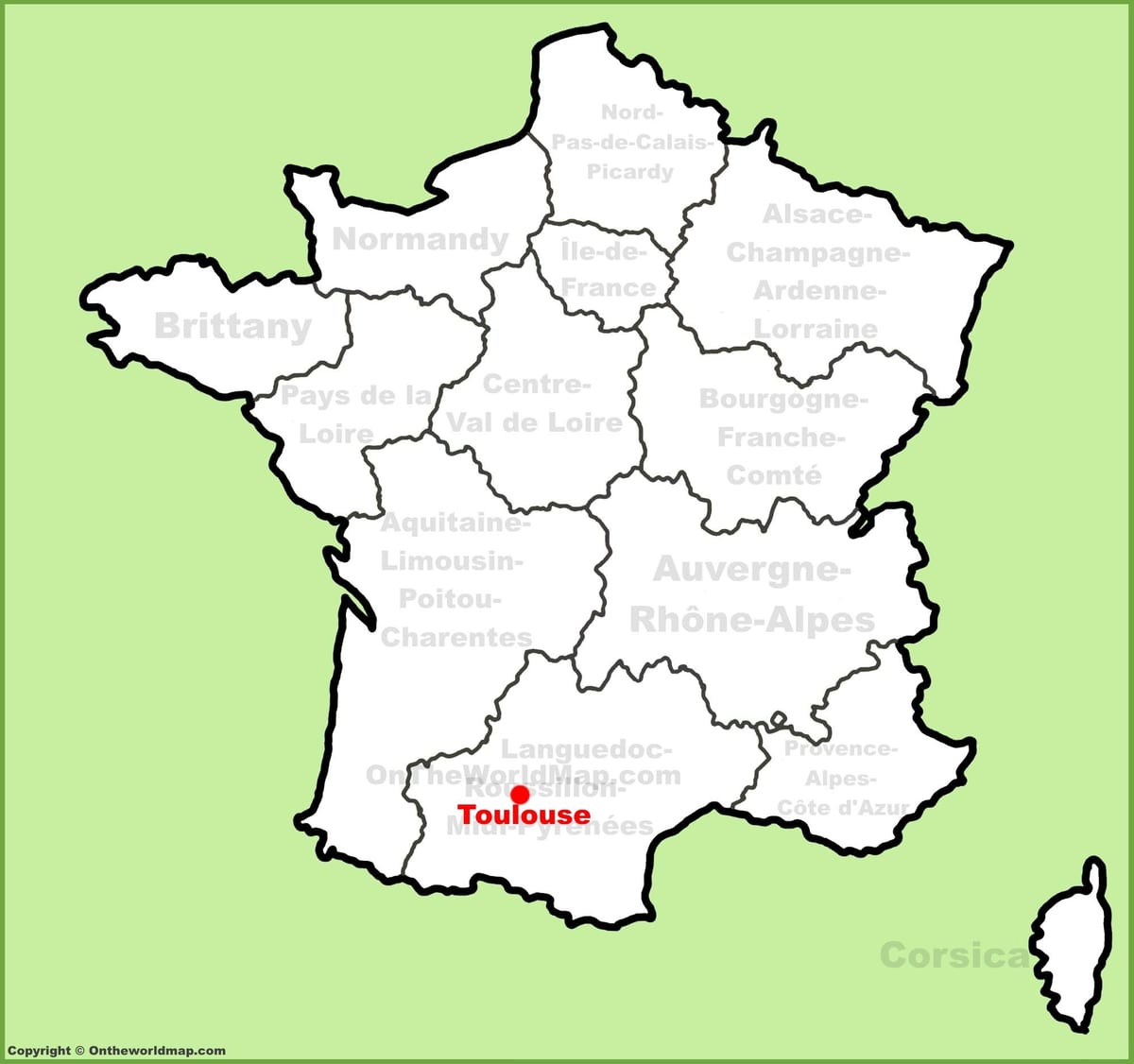 Toulouse pe o hartă