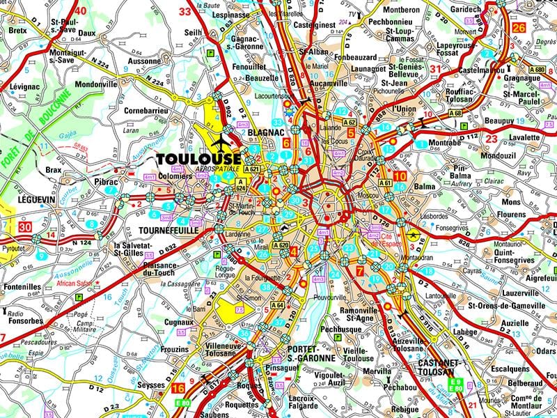 harta Toulouse drum