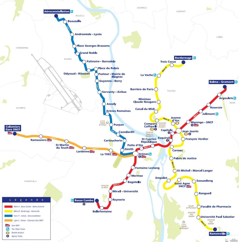 harta Toulouse tramvai