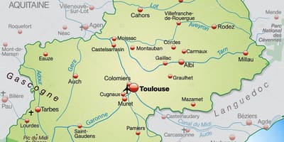 Toulouse region arată hartă