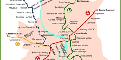 Toulouse hartă de metrou