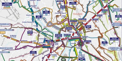 Transportul Toulouse arată hartă