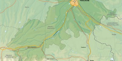 Hartă topografică din Toulouse