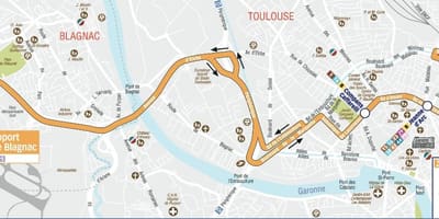 Harta Toulouse transfer de la aeroport traseu 